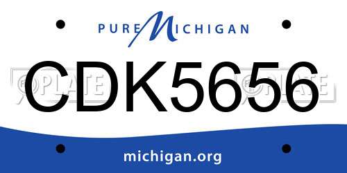 CDK5656 Michigan License Plate