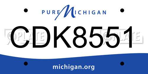 CDK8551 Michigan License Plate