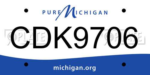 CDK9706 Michigan License Plate