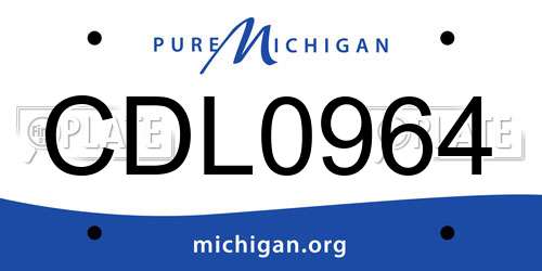 CDL0964 Michigan License Plate