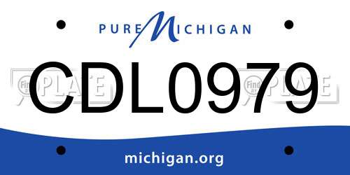 CDL0979 Michigan License Plate