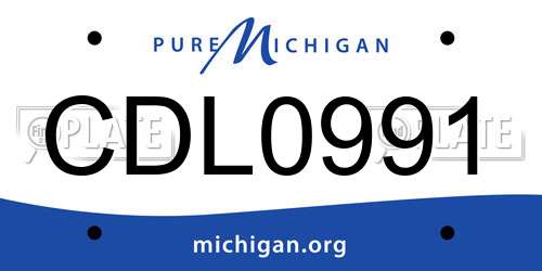 CDL0991 Michigan License Plate