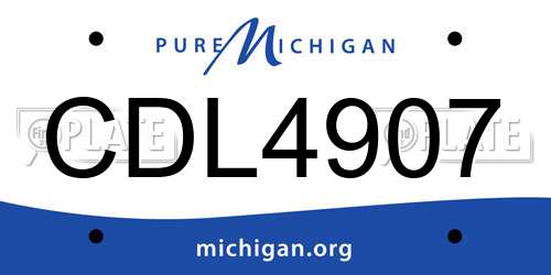 CDL4907 Michigan License Plate