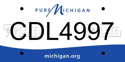 CDL4997 Michigan License Plate