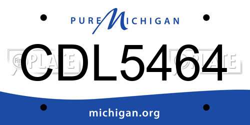 CDL5464 Michigan License Plate