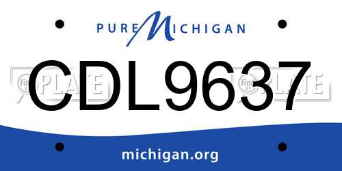 CDL9637 Michigan License Plate