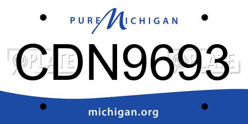 CDN9693 Michigan License Plate