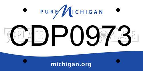 CDP0973 Michigan License Plate