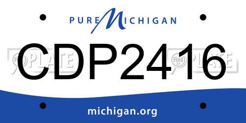 CDP2416 Michigan License Plate