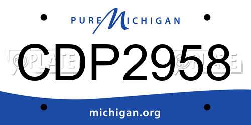 CDP2958 Michigan License Plate