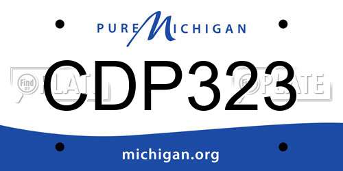 CDP323 Michigan License Plate