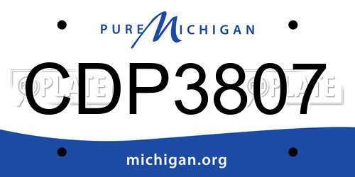 CDP3807 Michigan License Plate