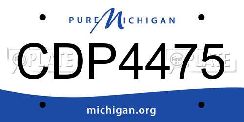 CDP4475 Michigan License Plate