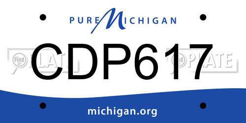 CDP617 Michigan License Plate