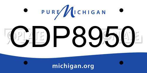 CDP8950 Michigan License Plate