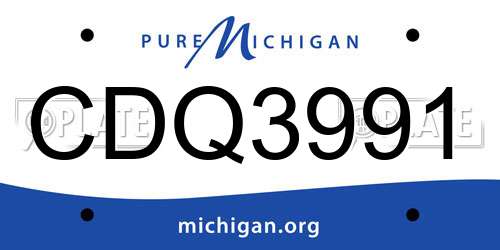 CDQ3991 Michigan License Plate