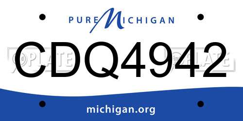 CDQ4942 Michigan License Plate