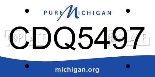 CDQ5497 Michigan License Plate