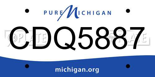 CDQ5887 Michigan License Plate