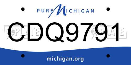 CDQ9791 Michigan License Plate