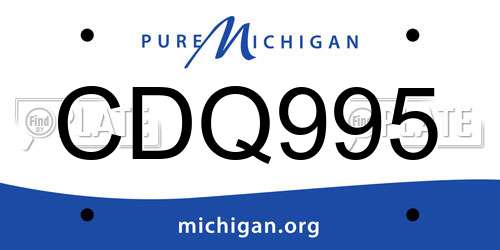 CDQ995 Michigan License Plate
