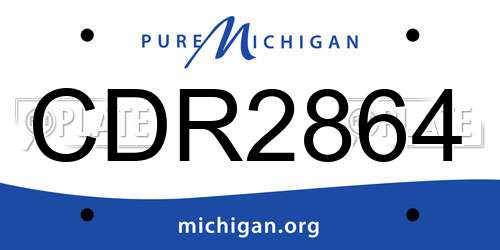 CDR2864 Michigan License Plate