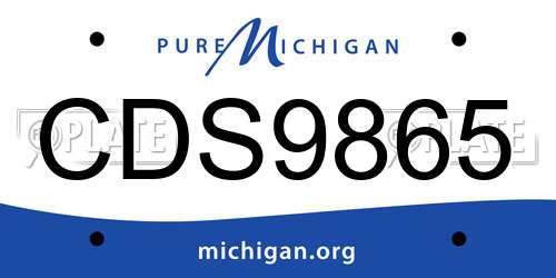 CDS9865 Michigan License Plate