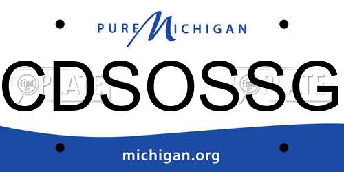 CDSOSSG Michigan License Plate