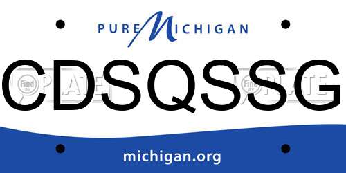 CDSQSSG Michigan License Plate