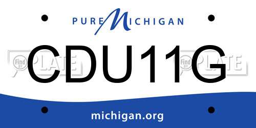 CDU11G Michigan License Plate