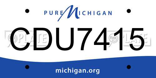 CDU7415 Michigan License Plate
