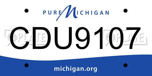 CDU9107 Michigan License Plate