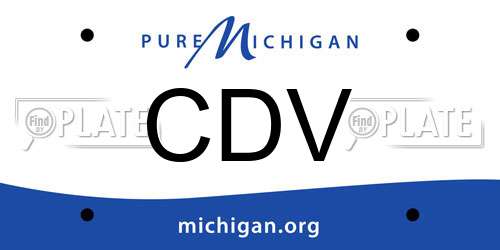 CDV Michigan License Plate