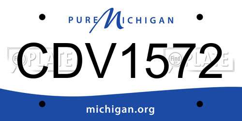 CDV1572 Michigan License Plate