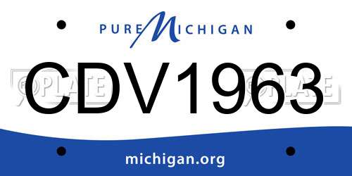 CDV1963 Michigan License Plate