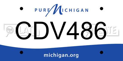 CDV486 Michigan License Plate