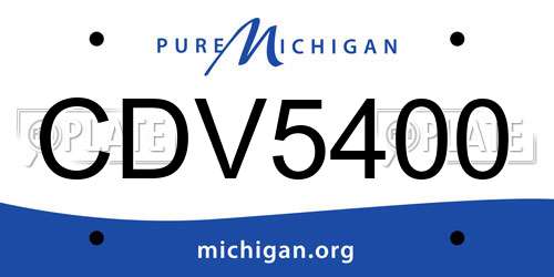 CDV5400 Michigan License Plate