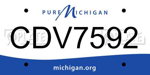 CDV7592 Michigan License Plate