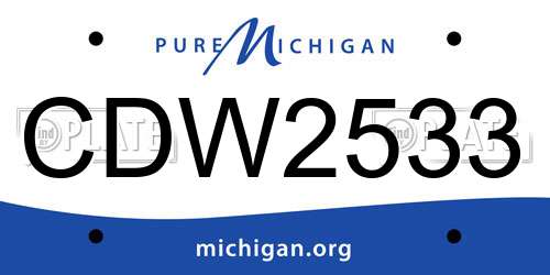 CDW2533 Michigan License Plate