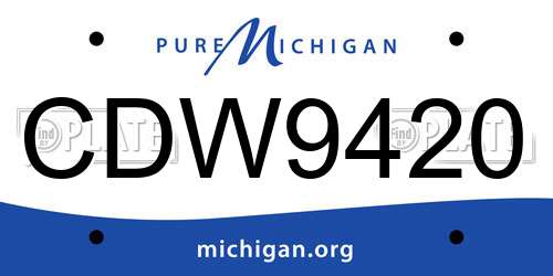 CDW9420 Michigan License Plate