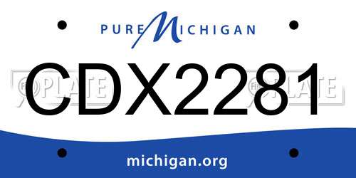 CDX2281 Michigan License Plate