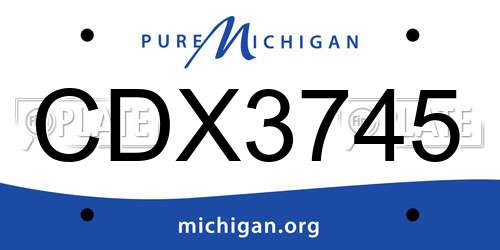 CDX3745 Michigan License Plate