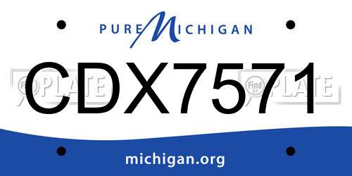 CDX7571 Michigan License Plate