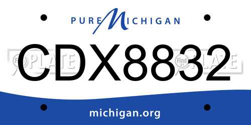 CDX8832 Michigan License Plate