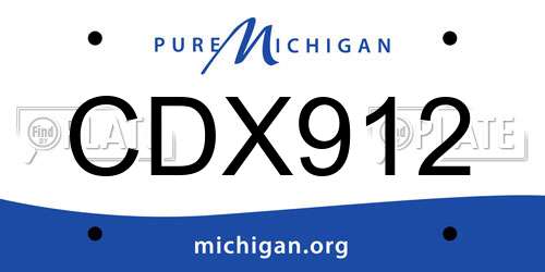 CDX912 Michigan License Plate
