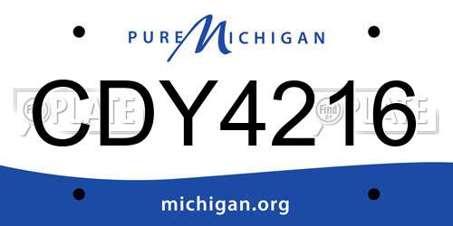 CDY4216 Michigan License Plate