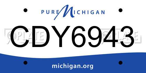CDY6943 Michigan License Plate