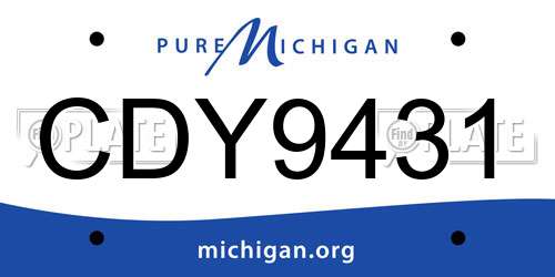 CDY9431 Michigan License Plate