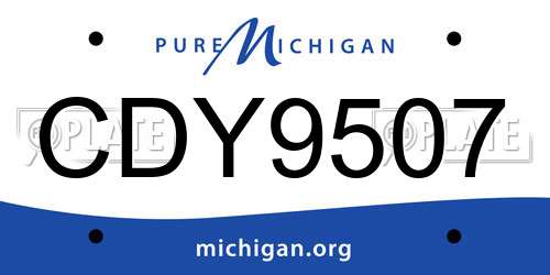 CDY9507 Michigan License Plate