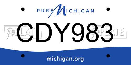 CDY983 Michigan License Plate